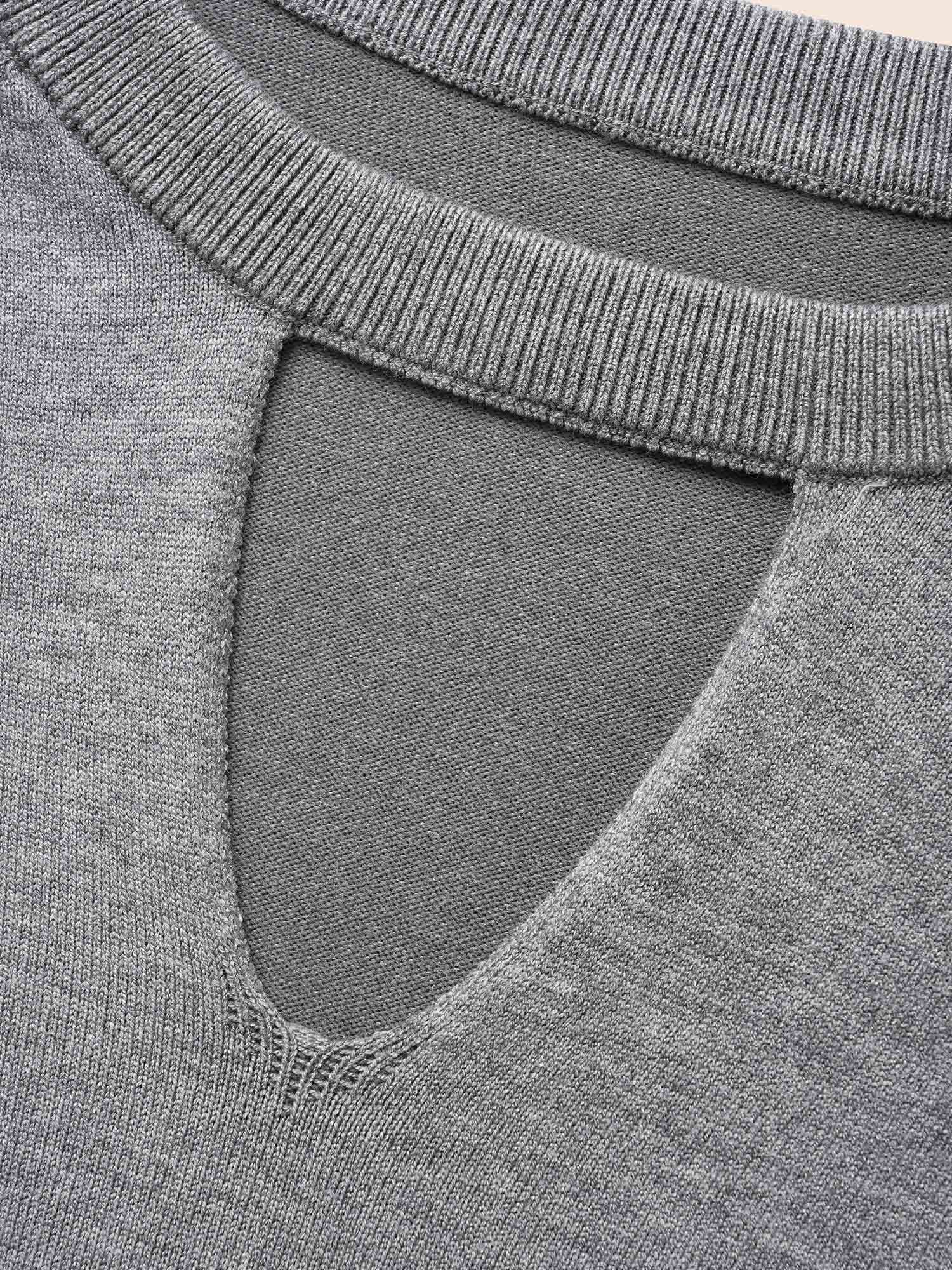 Plain Keyhole Puff Sleeve Pullover - Image 6