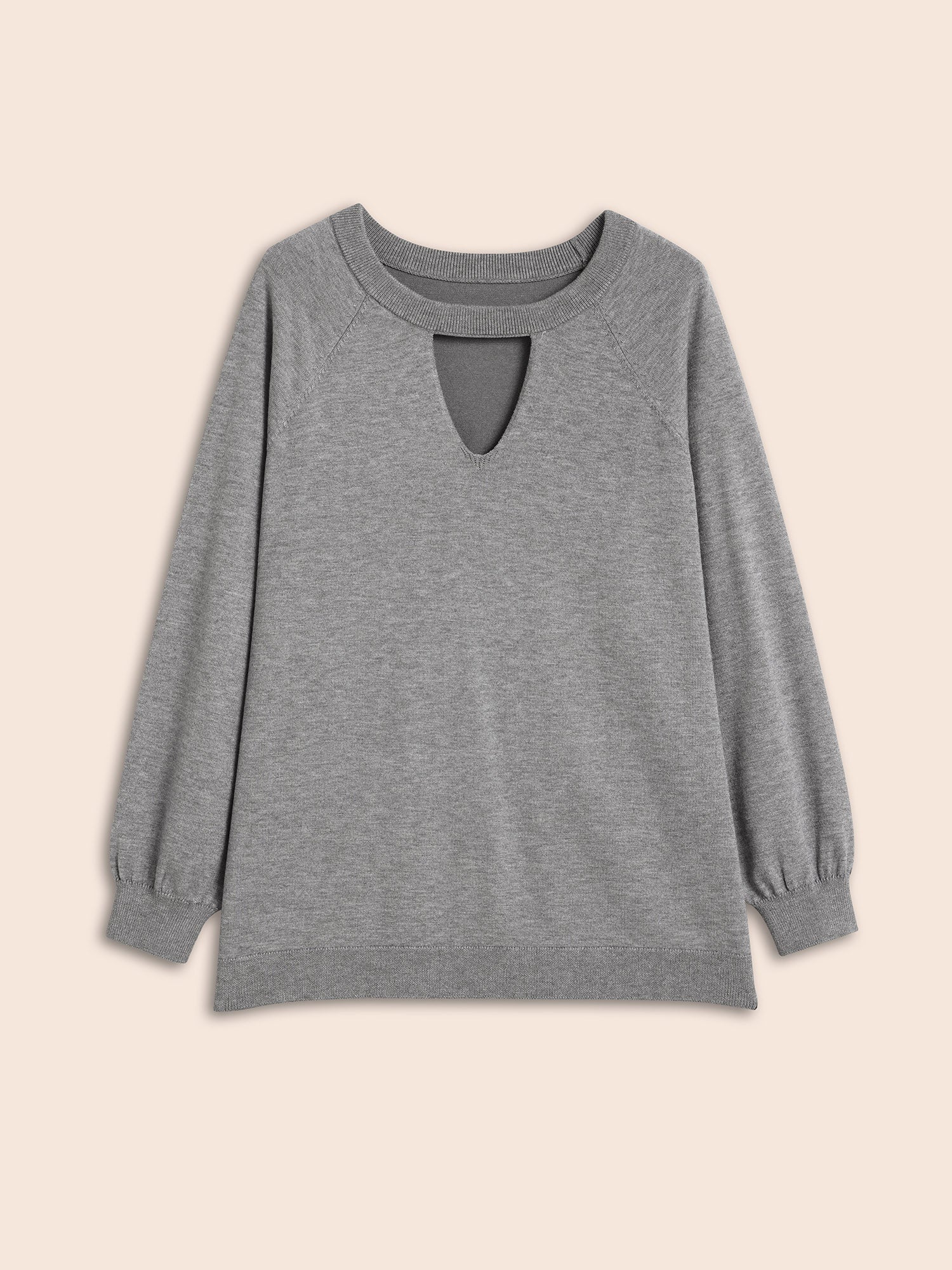 Plain Keyhole Puff Sleeve Pullover - Image 7