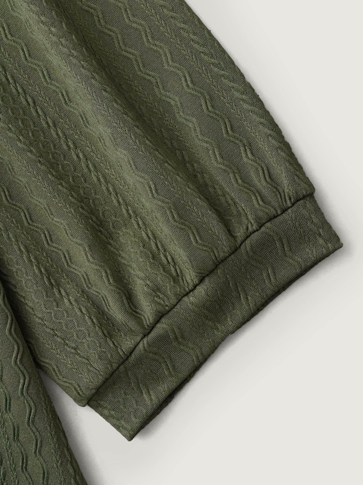 Plain Knit Texture Gathered Top - Image 11