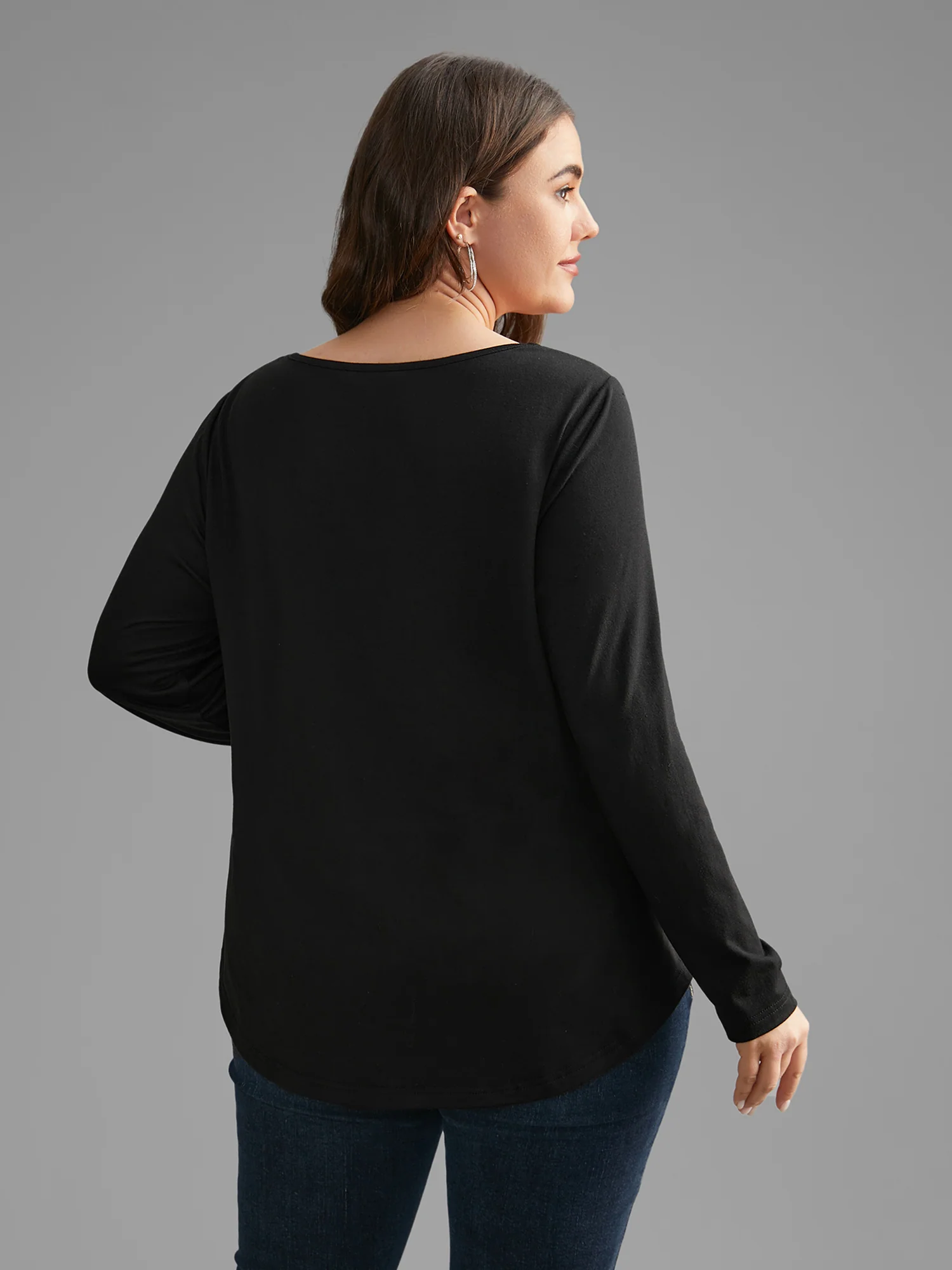 Plain Lace Patchwork Crisscross T-shirt - Image 5