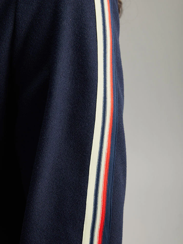 Plain Lapel Collar Button Up Contrast Webbing Windbreaker - Image 8