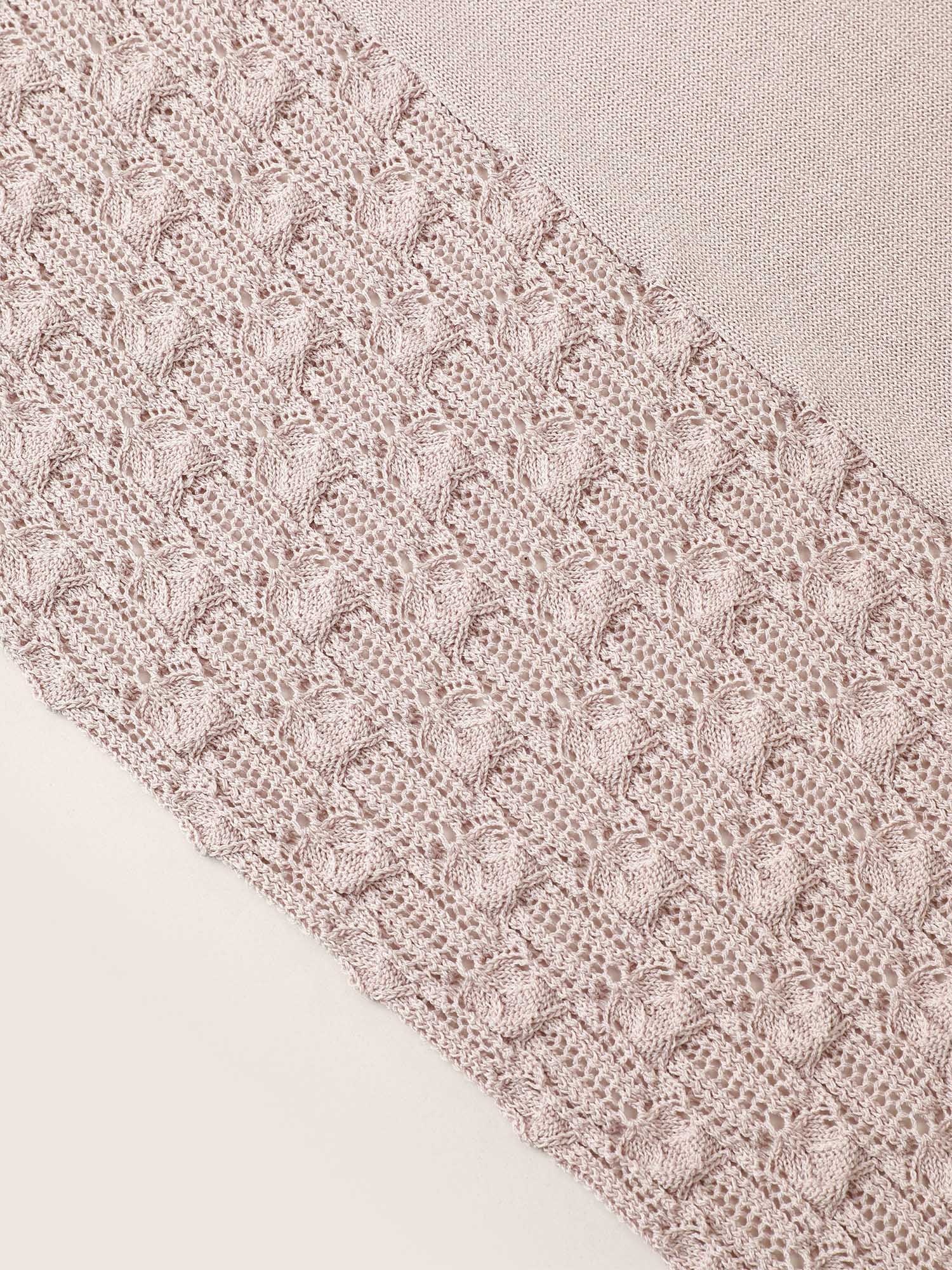 Plain Lapel Collar Pointelle Knit Backless Cardigan - Image 5