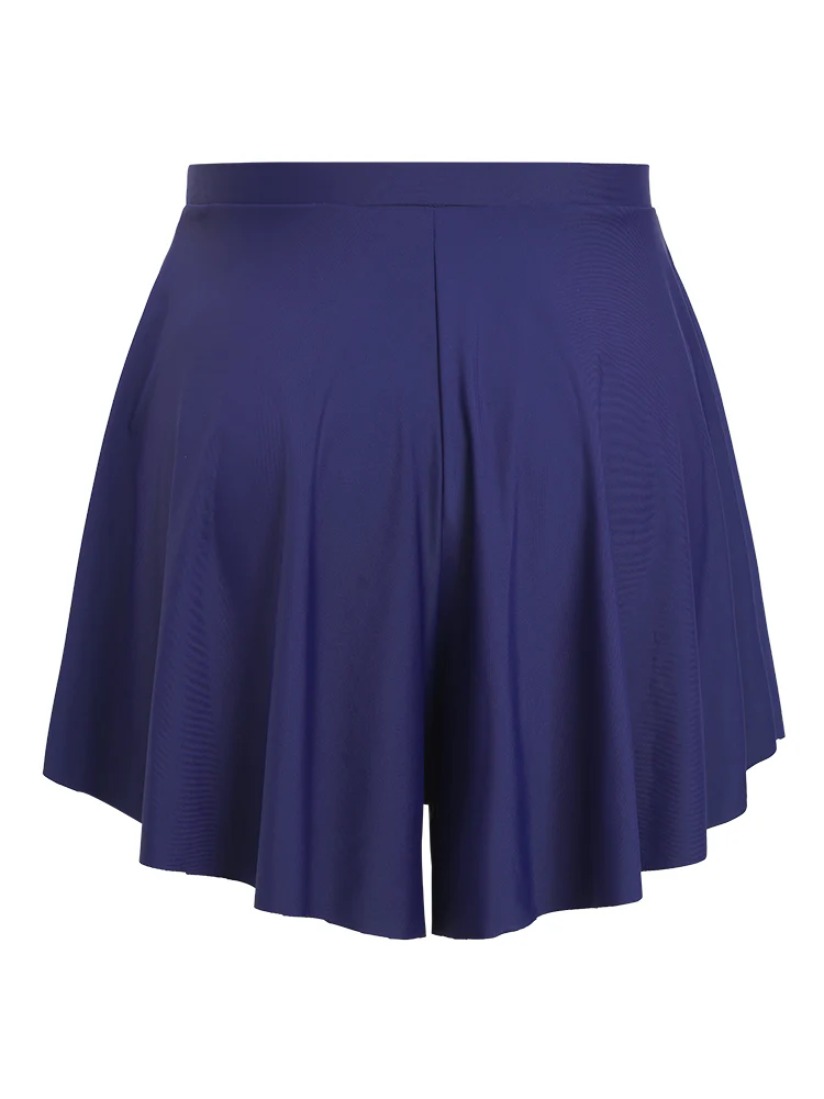 Plain Loose High Waist Swim Shorts - Image 10