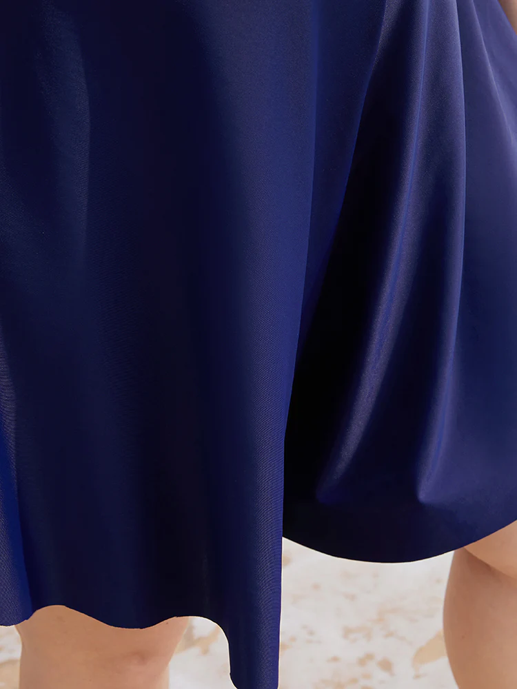 Plain Loose High Waist Swim Shorts - Image 7