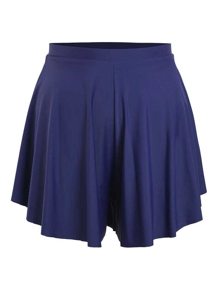 Plain Loose High Waist Swim Shorts - Image 9