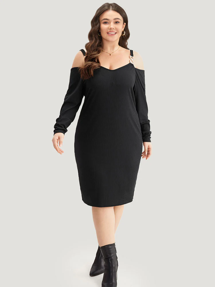 Plain Rib Knit Metal Detail Cami Dress - Image 6