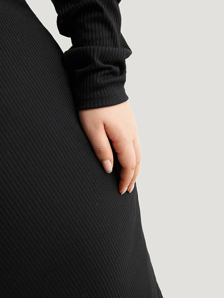 Plain Rib Knit Metal Detail Cami Dress - Image 8