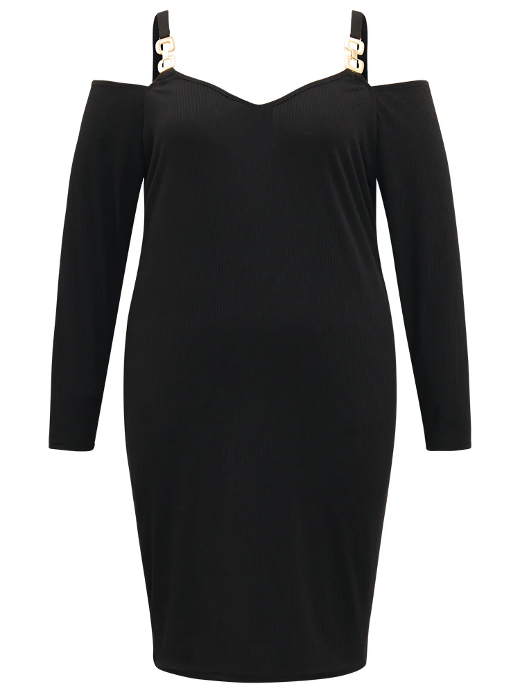 Plain Rib Knit Metal Detail Cami Dress - Image 9
