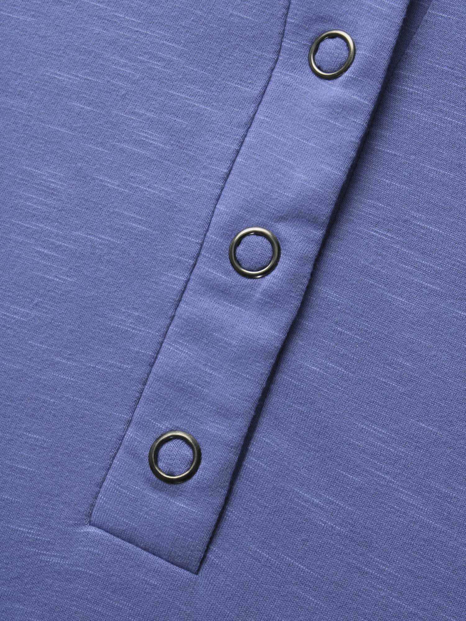 Plain Notched Collar Button Up Sweatshirt - Image 5