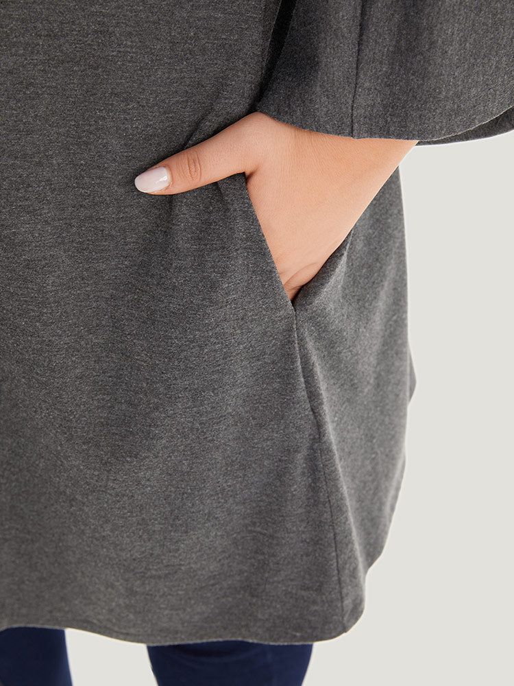 Supersoft Essentials Plain Open Front Pocket Batwing Sleeve Kimono - Image 6