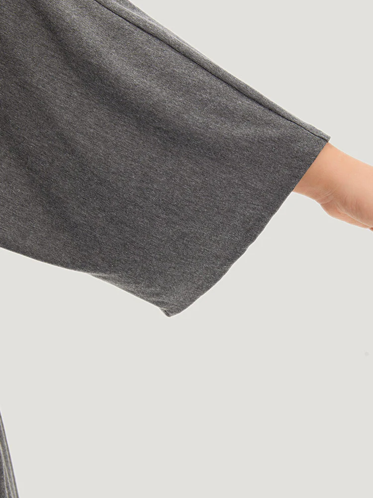 Supersoft Essentials Plain Open Front Pocket Batwing Sleeve Kimono - Image 7