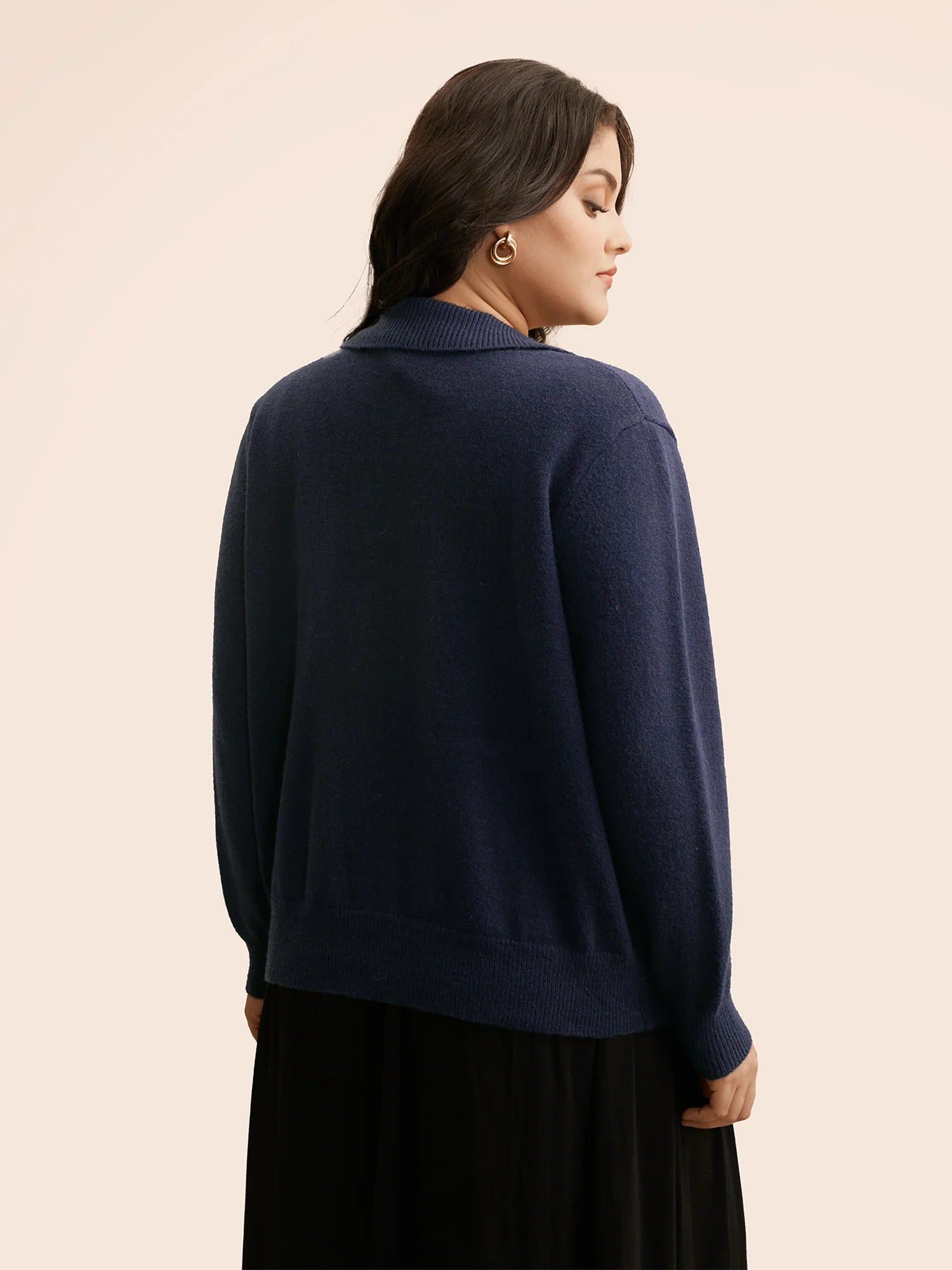 Plain Patched Pocket Button Up Cardigan - Image 2