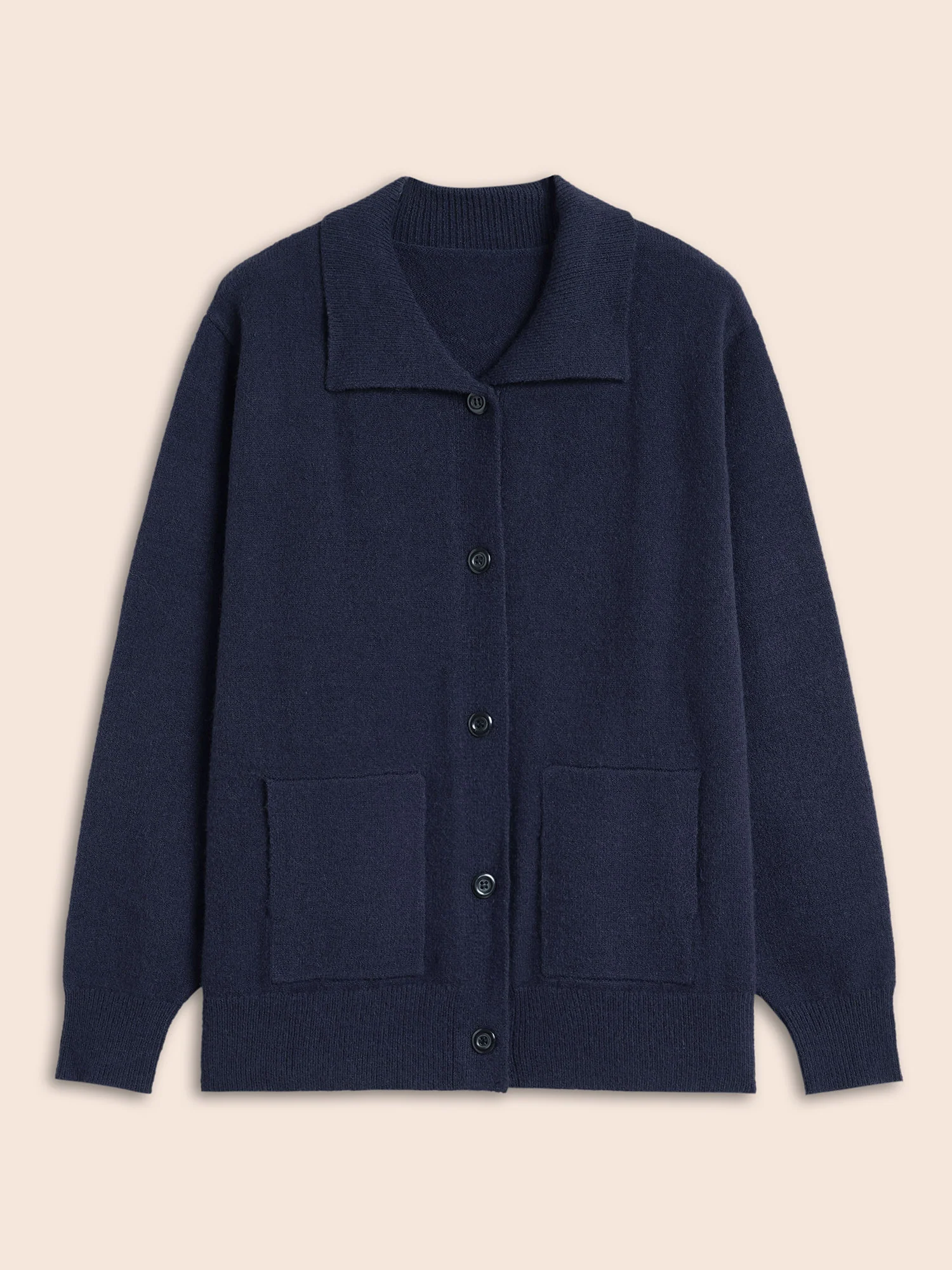 Plain Patched Pocket Button Up Cardigan - Image 8