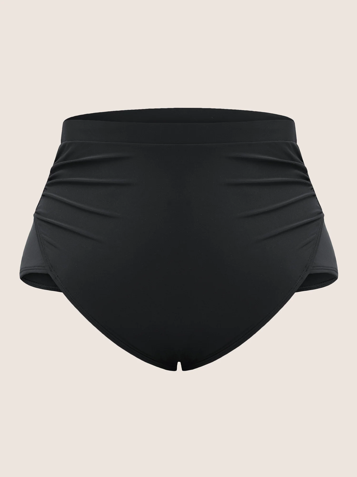 Plain Ruched High-Waisted Bikini Bottom - Image 12