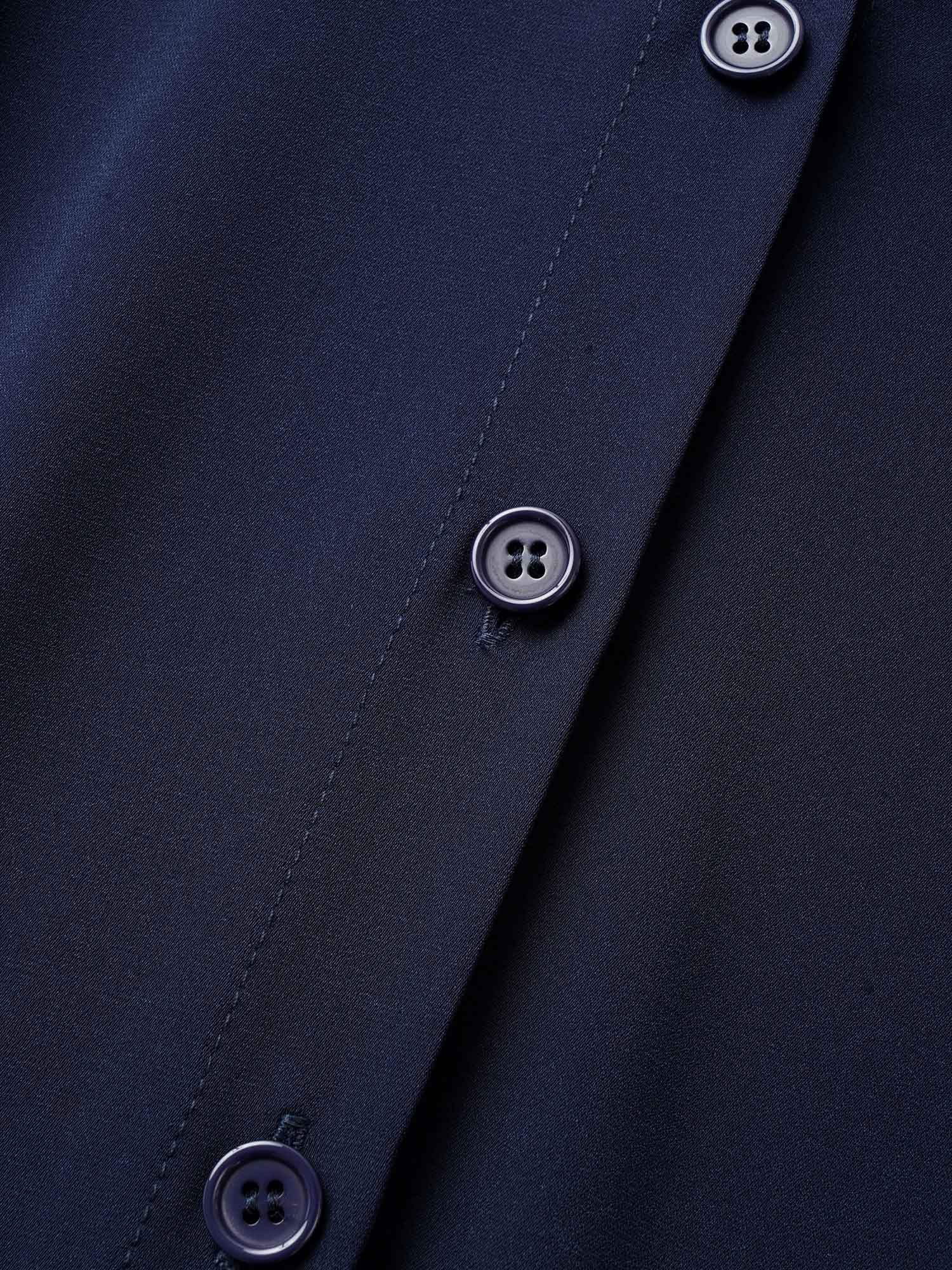 Plain Pleated Button Through Cap Sleeve Dress - Image 5