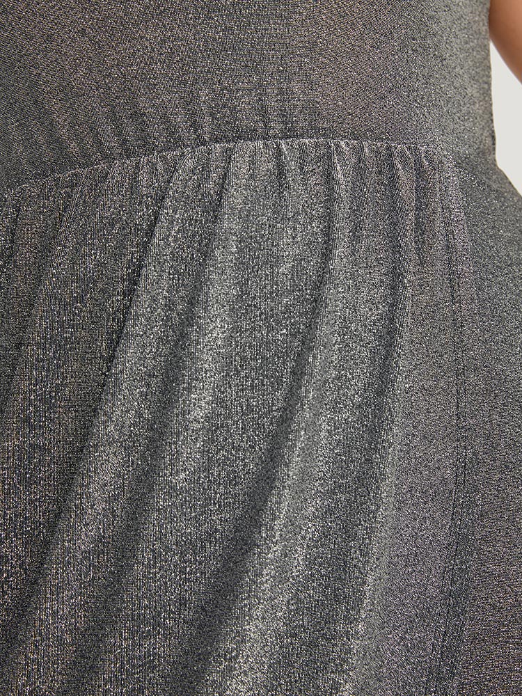 Plain Pleated Detail Wrap Hem Cami Dress - Image 6