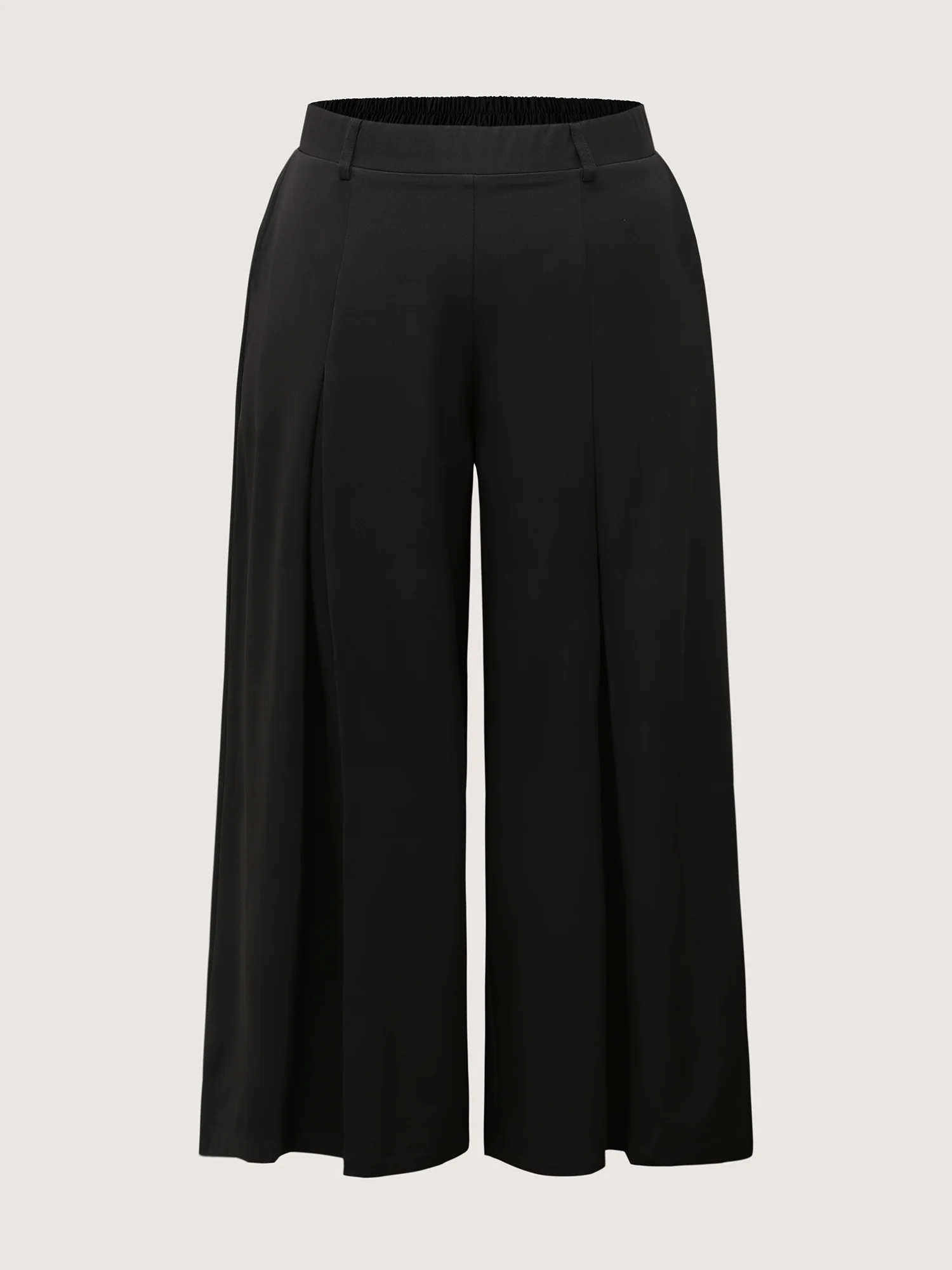 Plain Pleated Details Wide-Leg Pants - Image 7