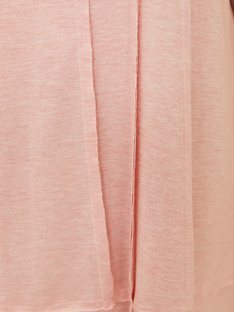 Plain Pleated Front Tiered Hem Ruffle T-shirt - Image 8