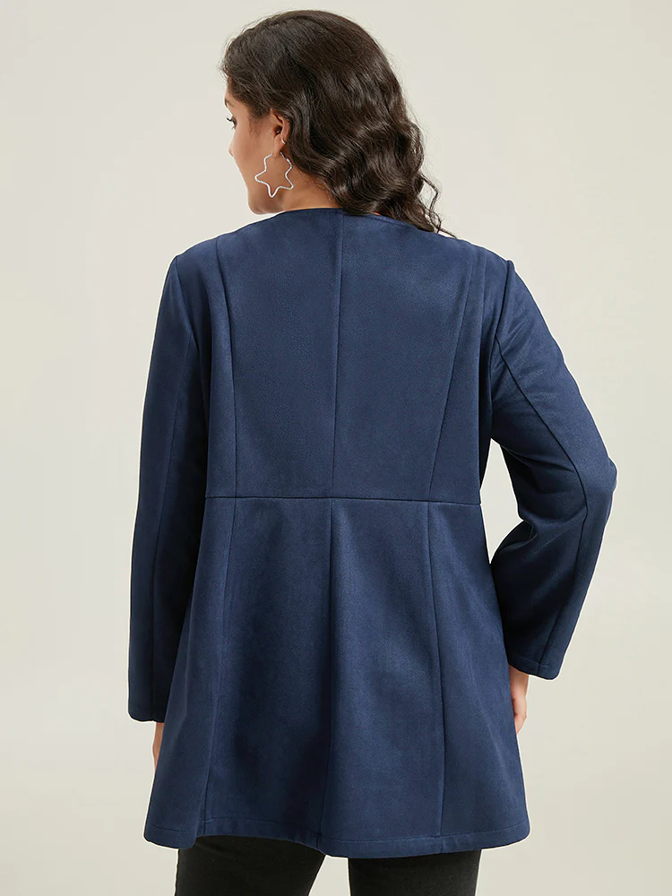 Plain Pleated Metal Detail Jacket - Image 2