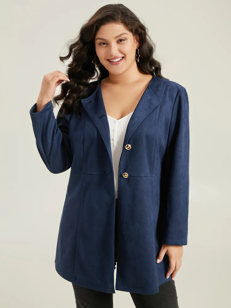 Plain Pleated Metal Detail Jacket - Image 3