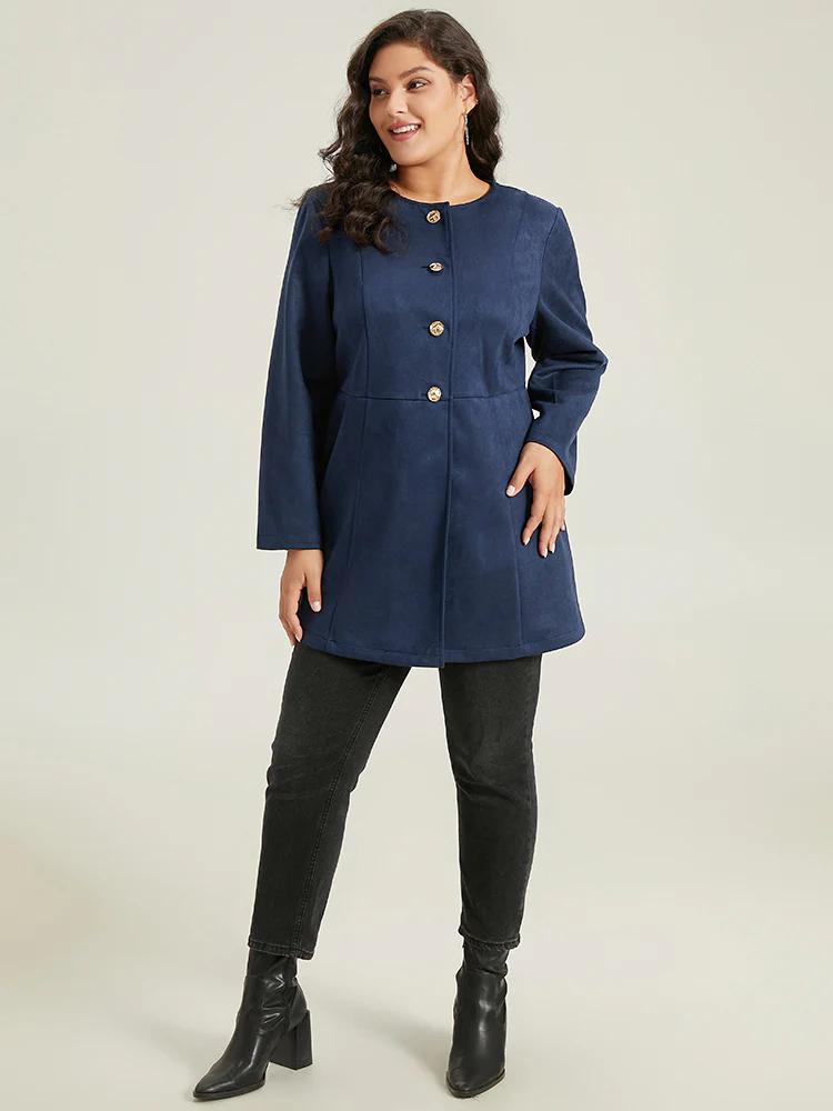 Plain Pleated Metal Detail Jacket - Image 4