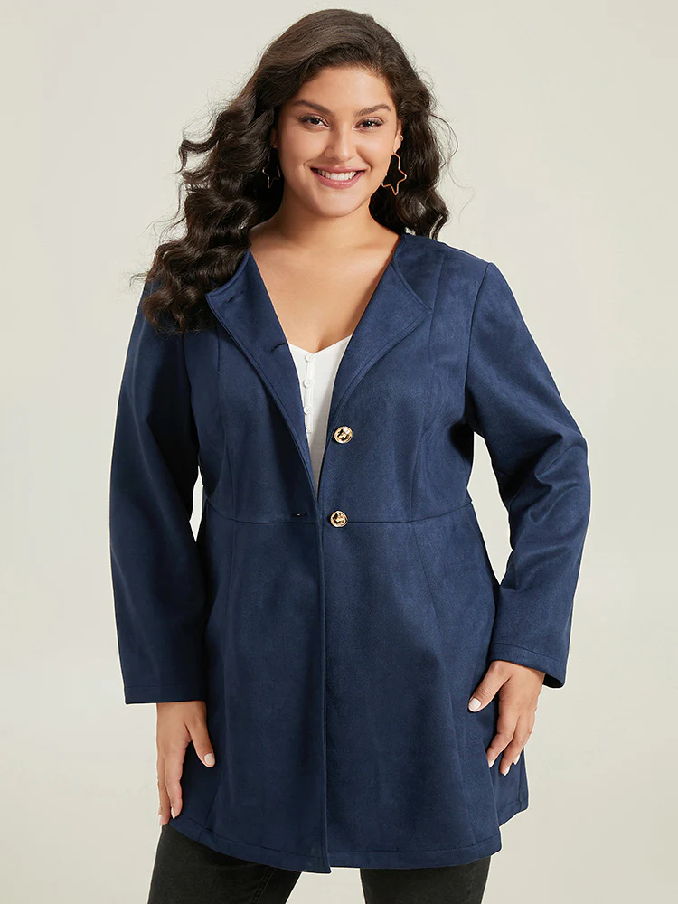 Plain Pleated Metal Detail Jacket - Image 5