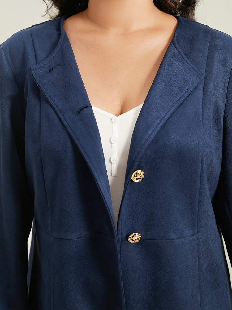 Plain Pleated Metal Detail Jacket - Image 6