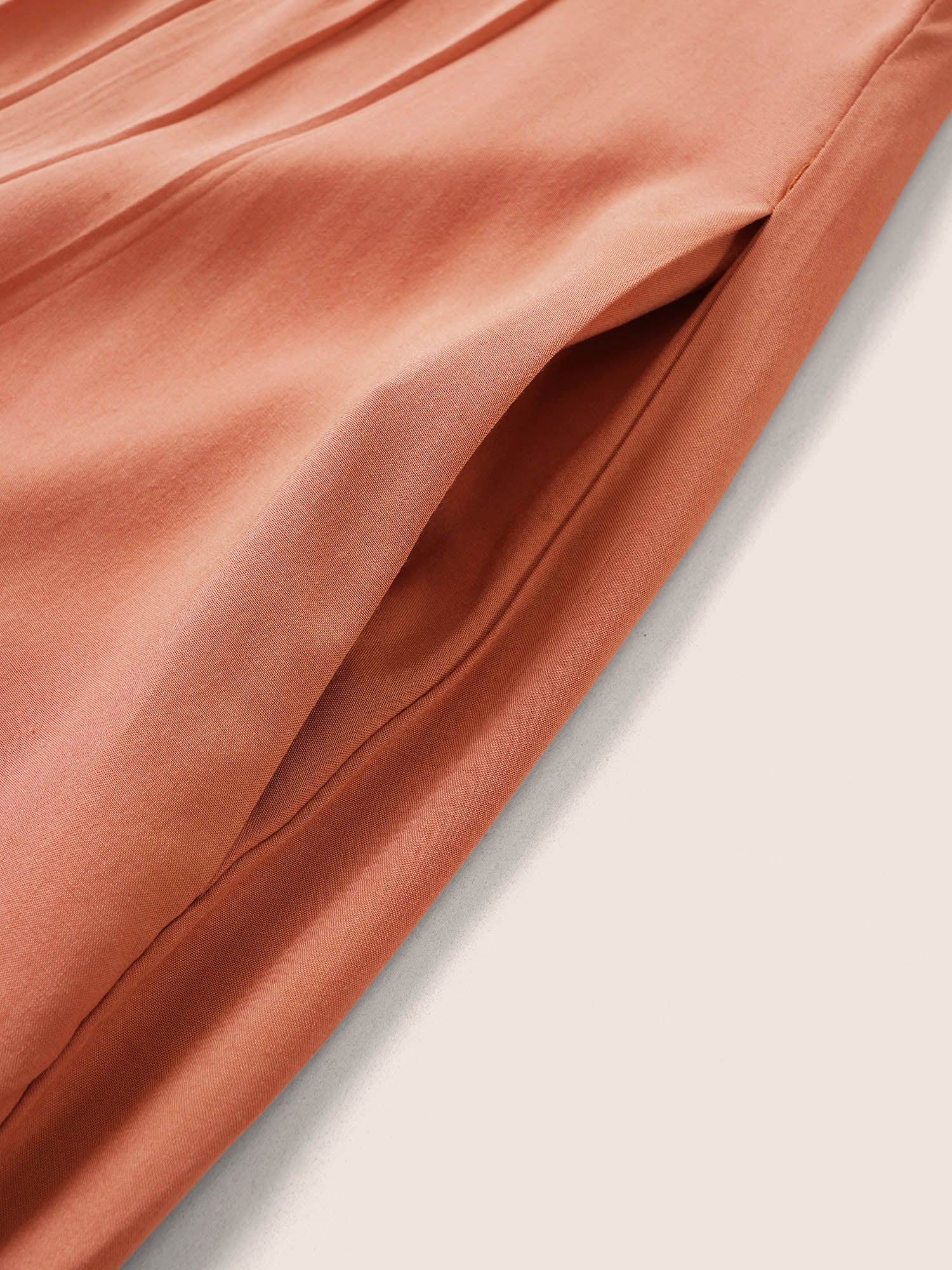 Plain Pleated Pocket Rayon Midi Dress - Image 6