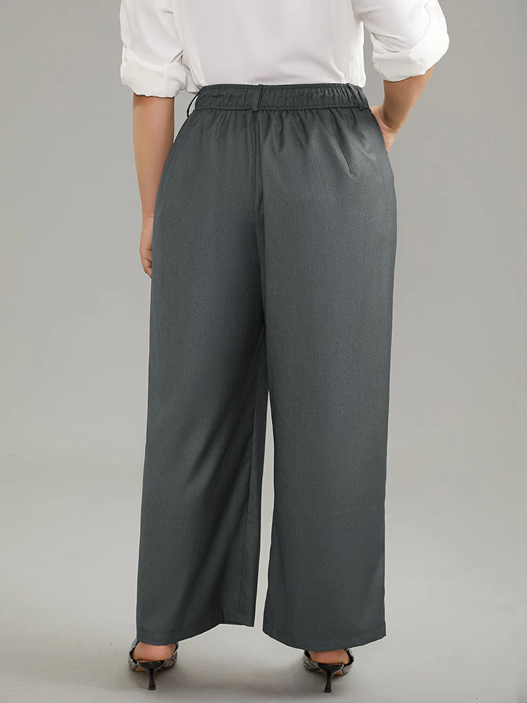Plain Pockec Straight Leg Zipper Fly Pants - Image 2