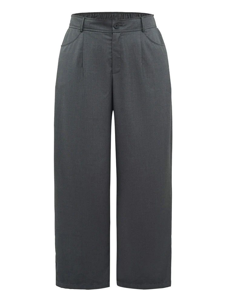 Plain Pockec Straight Leg Zipper Fly Pants - Image 6