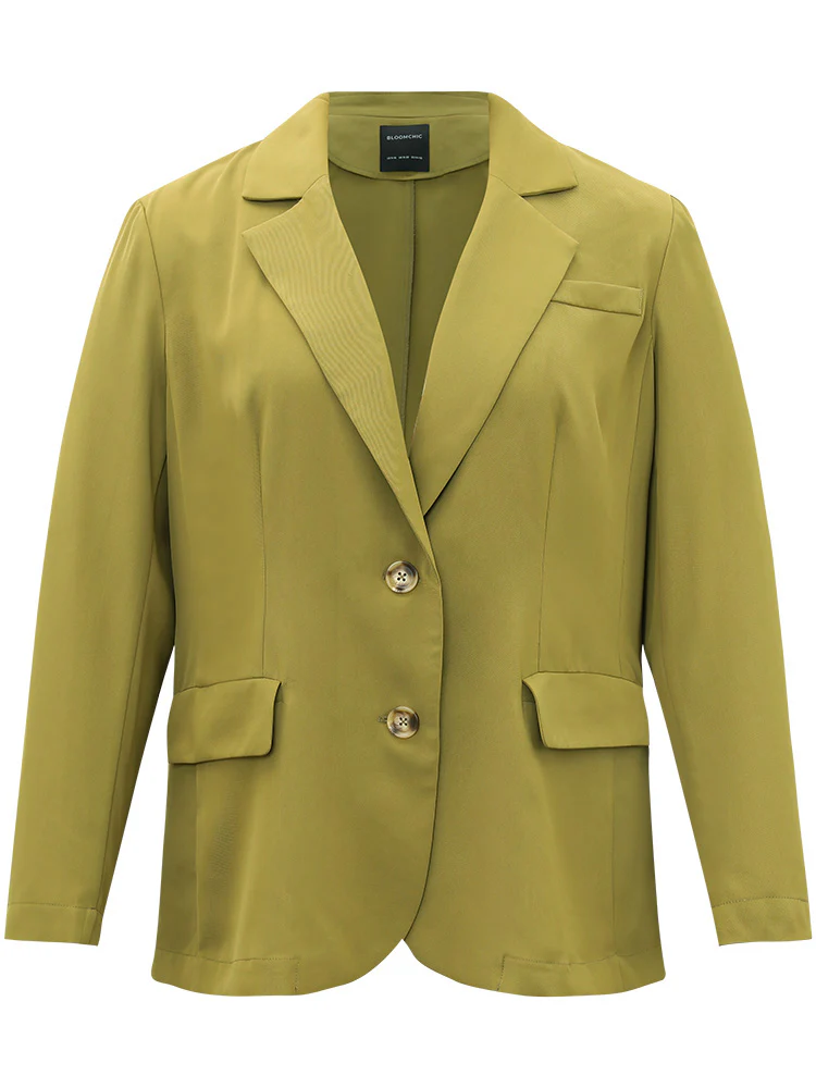 Plain Pocket Button Up Suit Collar Blazer - Image 9