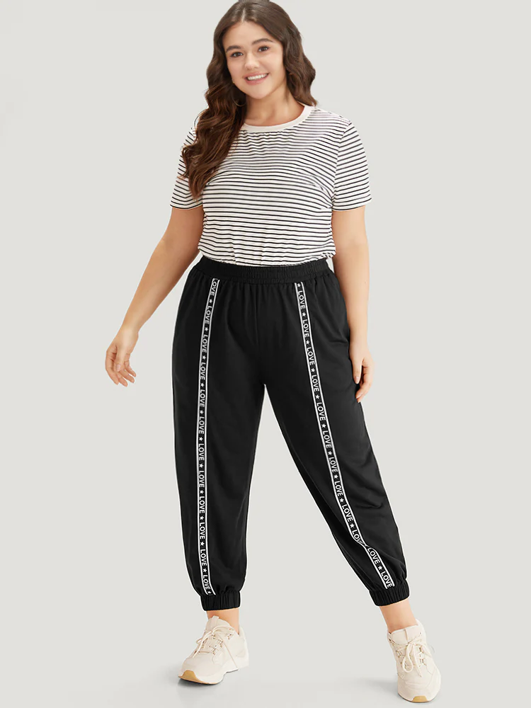 Plain Pocket Contrast Webbing Sweatpants - Image 3