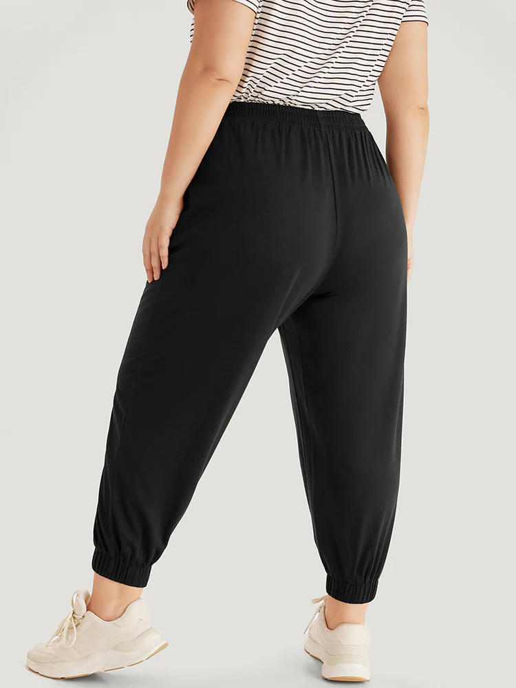 Plain Pocket Contrast Webbing Sweatpants - Image 4