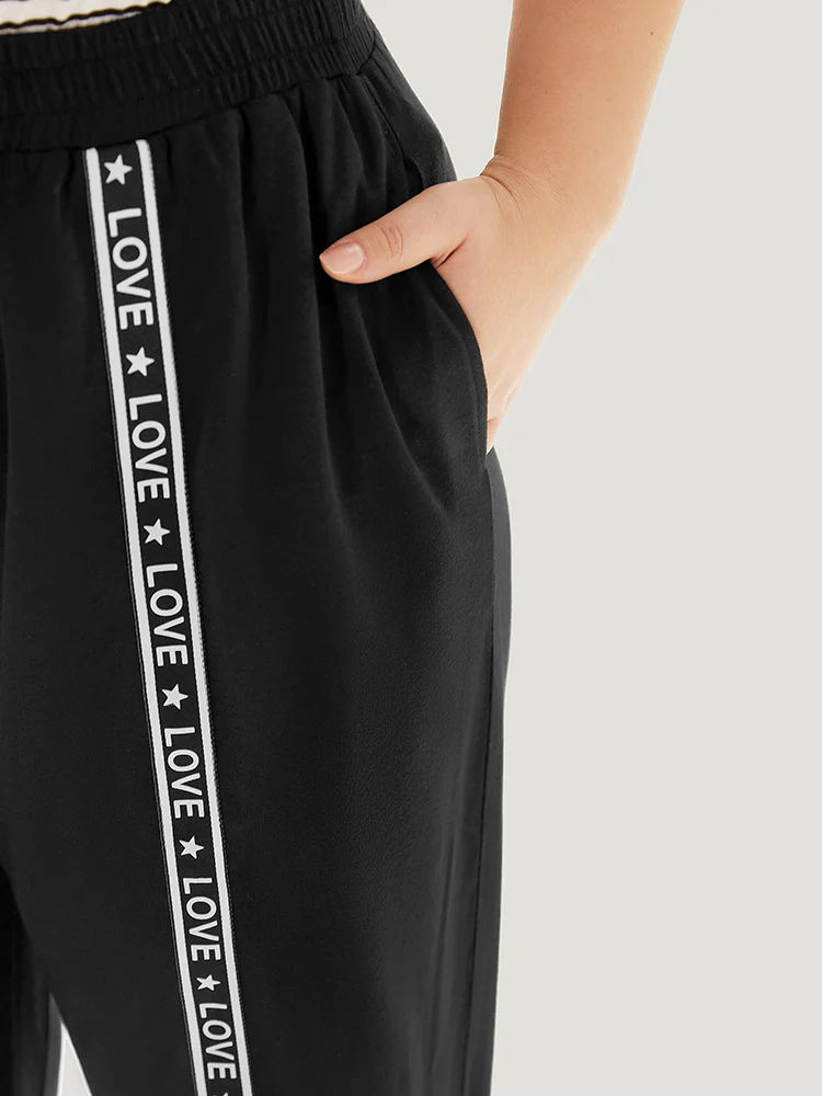 Plain Pocket Contrast Webbing Sweatpants - Image 5