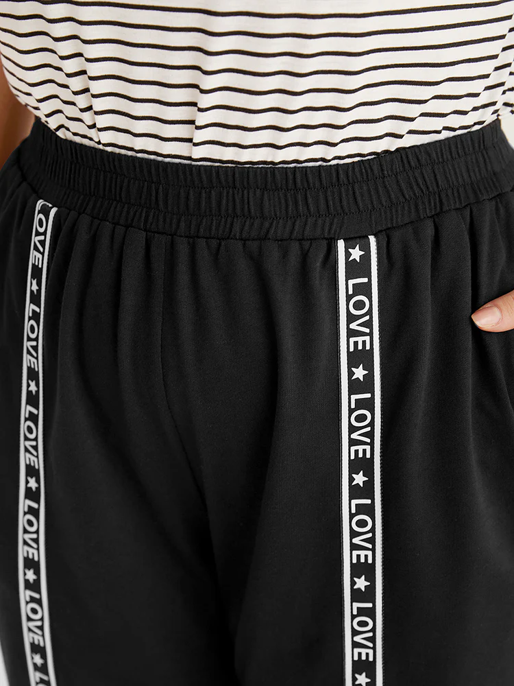 Plain Pocket Contrast Webbing Sweatpants - Image 6