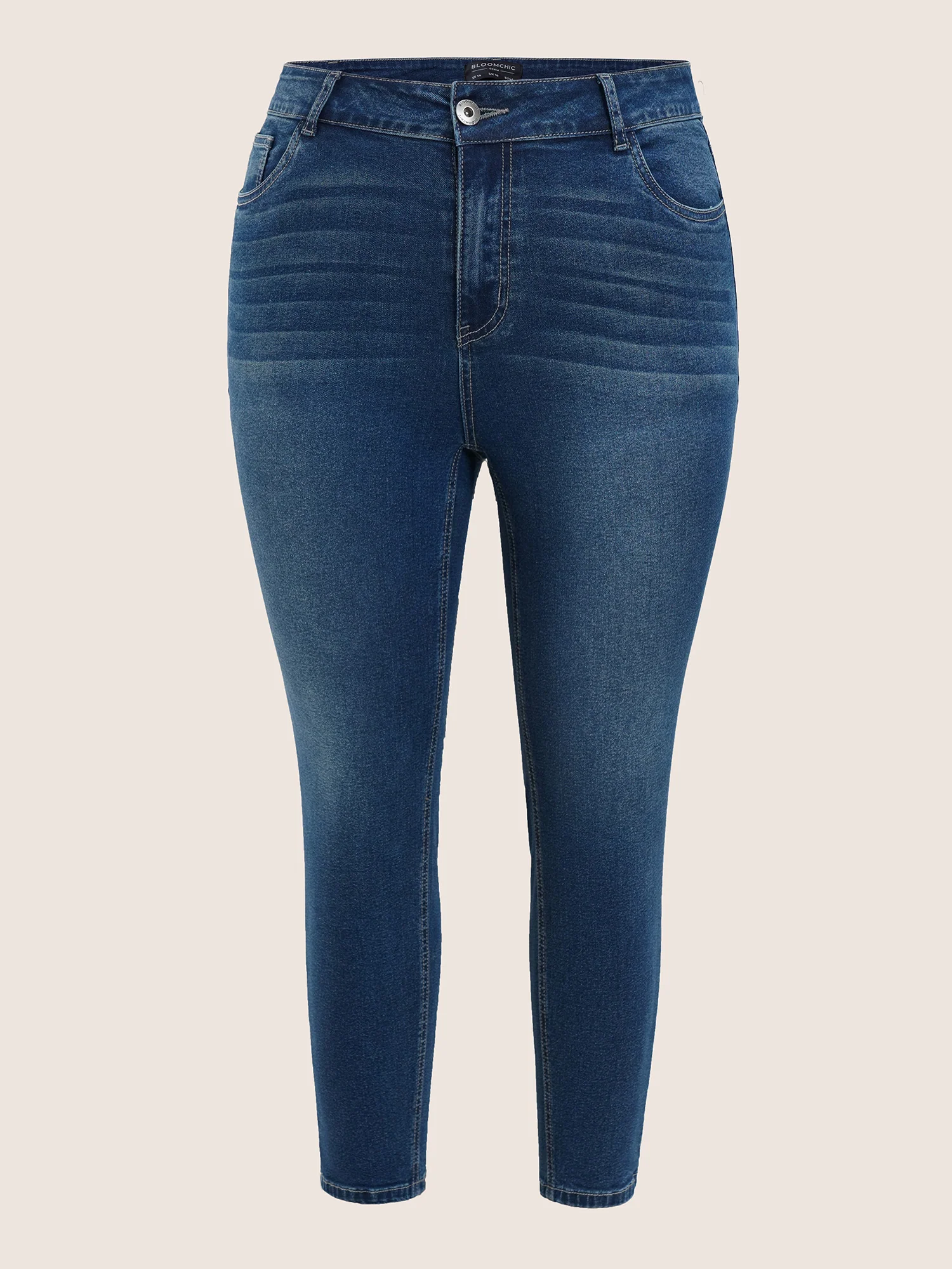 Plain Pocket Embroidered Skinny Jeans - Image 8