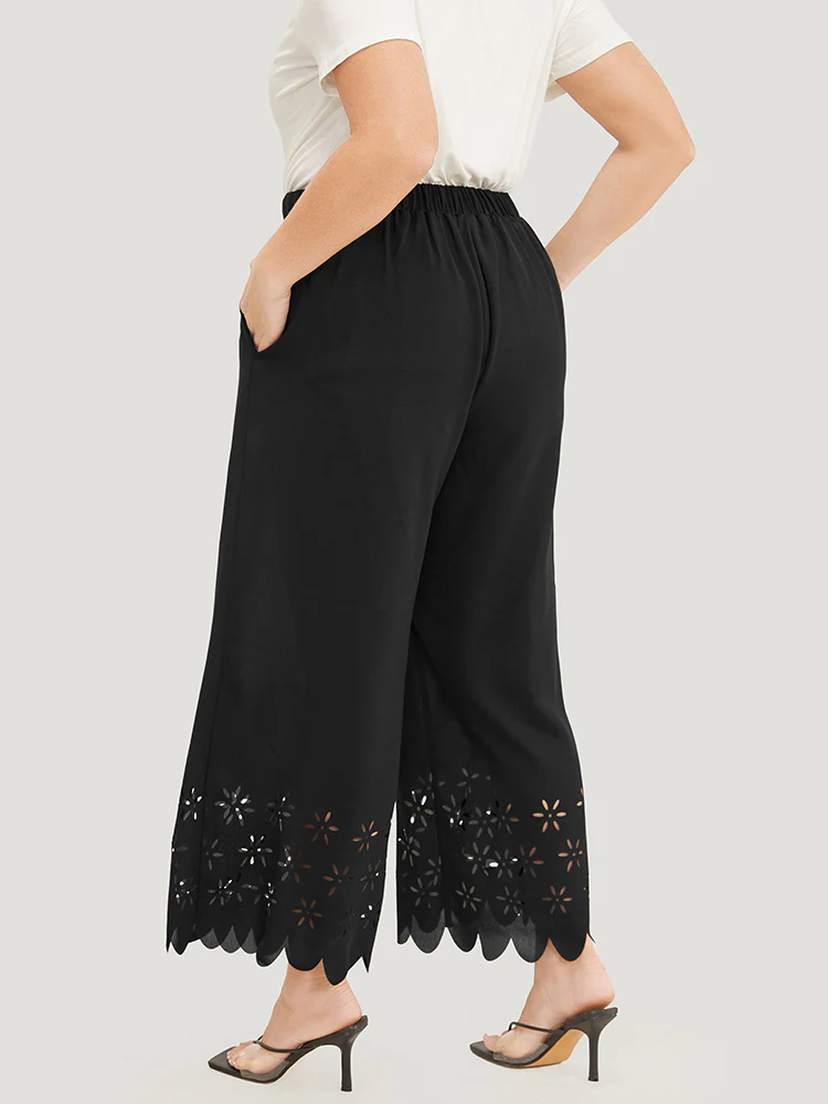 Plain Pocket Laser Cut Pants - Image 2