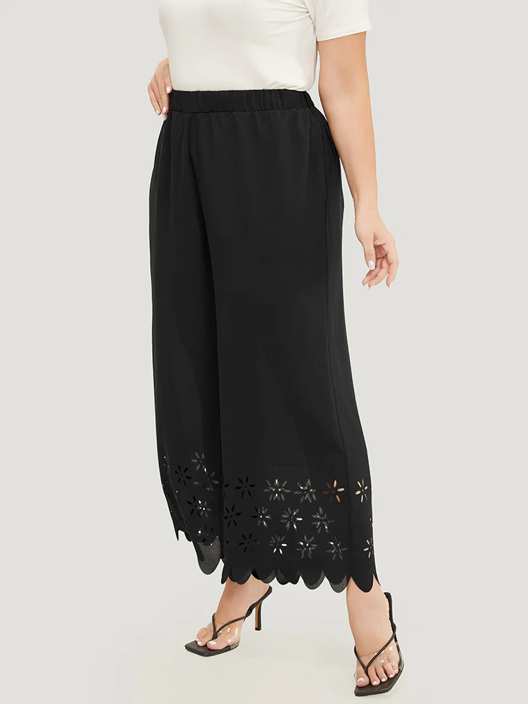 Plain Pocket Laser Cut Pants - Image 3