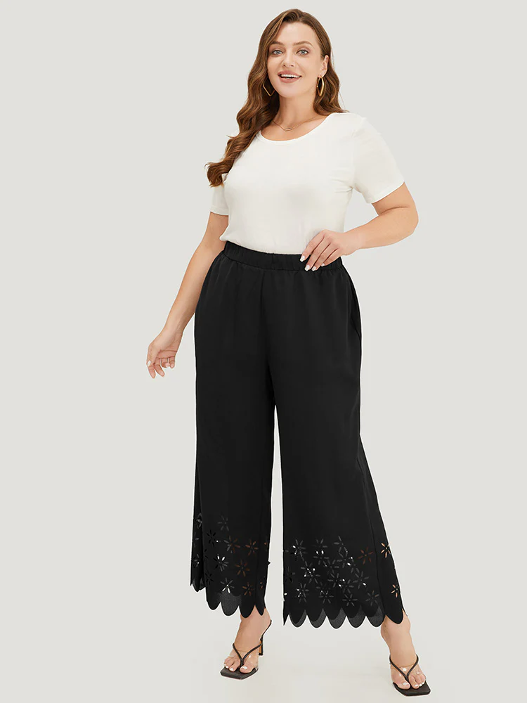 Plain Pocket Laser Cut Pants - Image 4