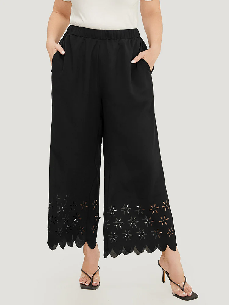 Plain Pocket Laser Cut Pants - Image 5