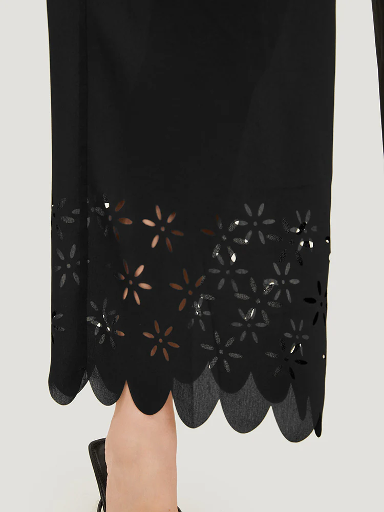 Plain Pocket Laser Cut Pants - Image 8