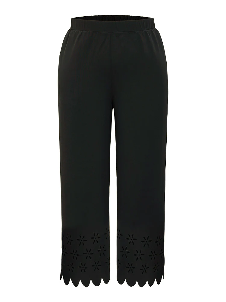 Plain Pocket Laser Cut Pants - Image 9