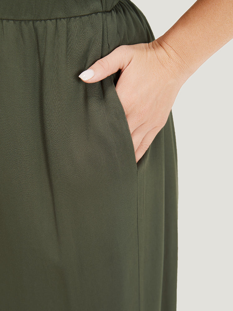 Plain Pocket Wrap Cut Out Knotted Hem Jumpsuit - Image 7