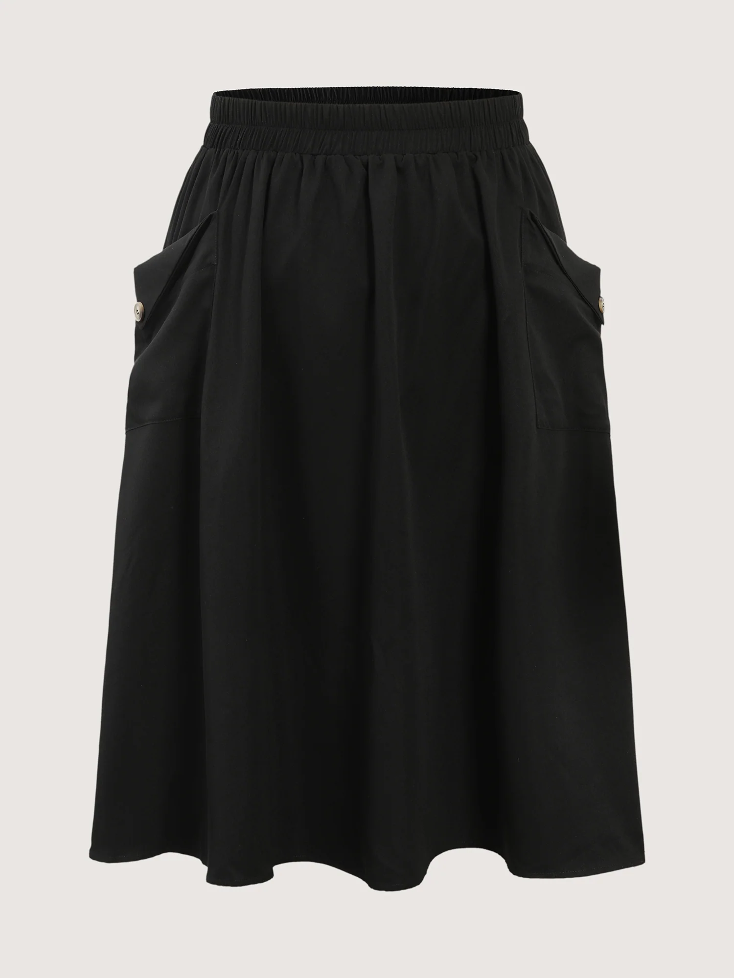 Plain Pockets A-Line Midi Skirt - Image 7