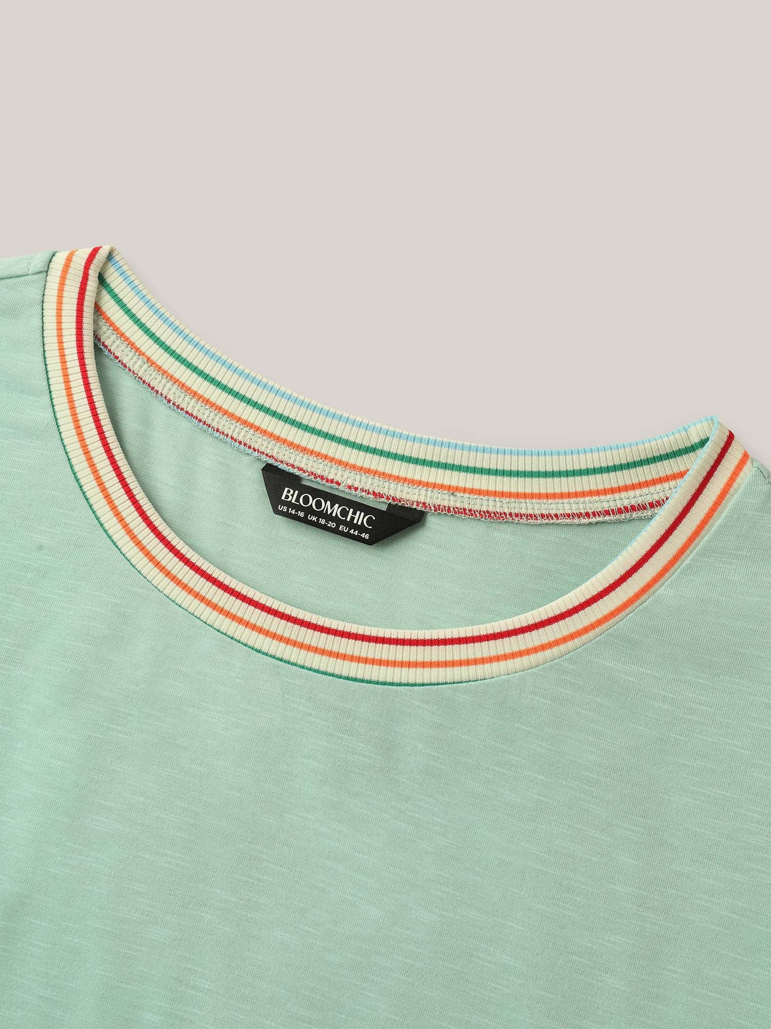 Plain Puff Sleeve Crew Neck T-Shirt - Image 5