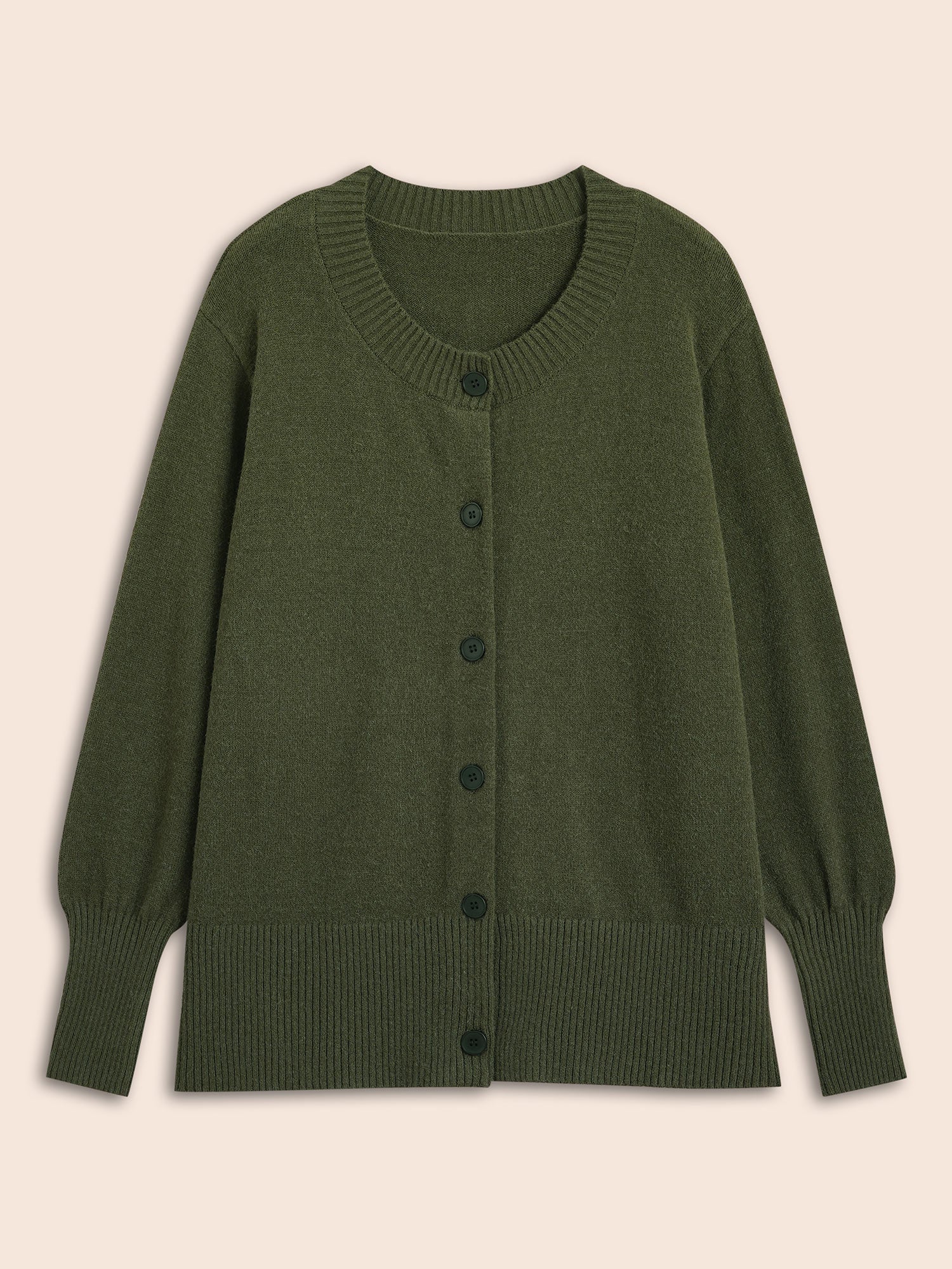 Plain Round Neck Button Through Cardigan - Image 8