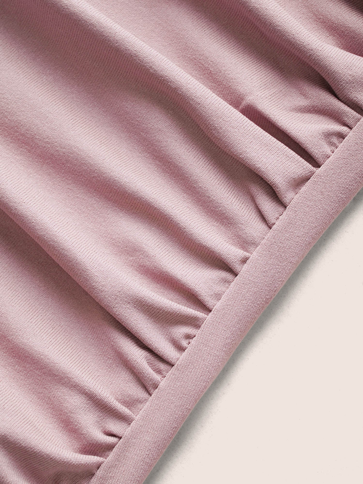 Plain Ruched Overlap Collar Dolman Sleeve Knit Top - Image 13