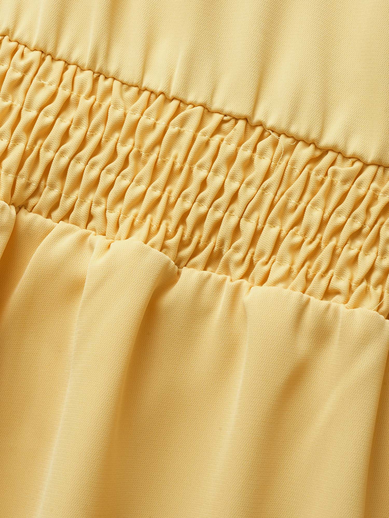 Plain Shirred Ruffle Trim Sleeveless Dress - Image 5