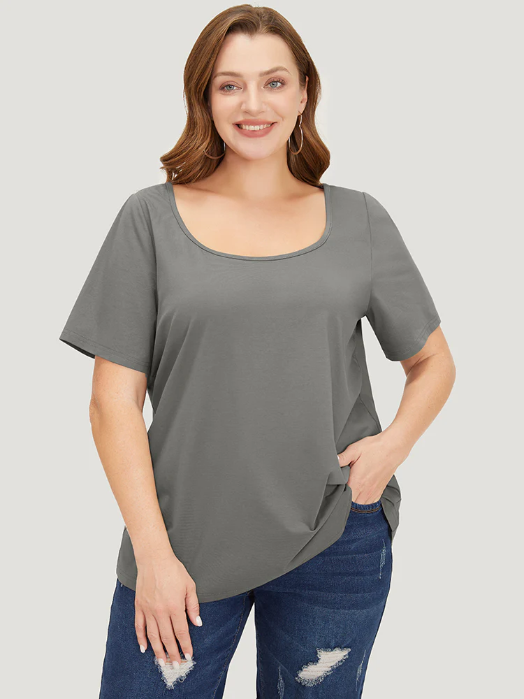 UltraCool Plain Short Sleeve Scoop Neck T-shirt - Image 3