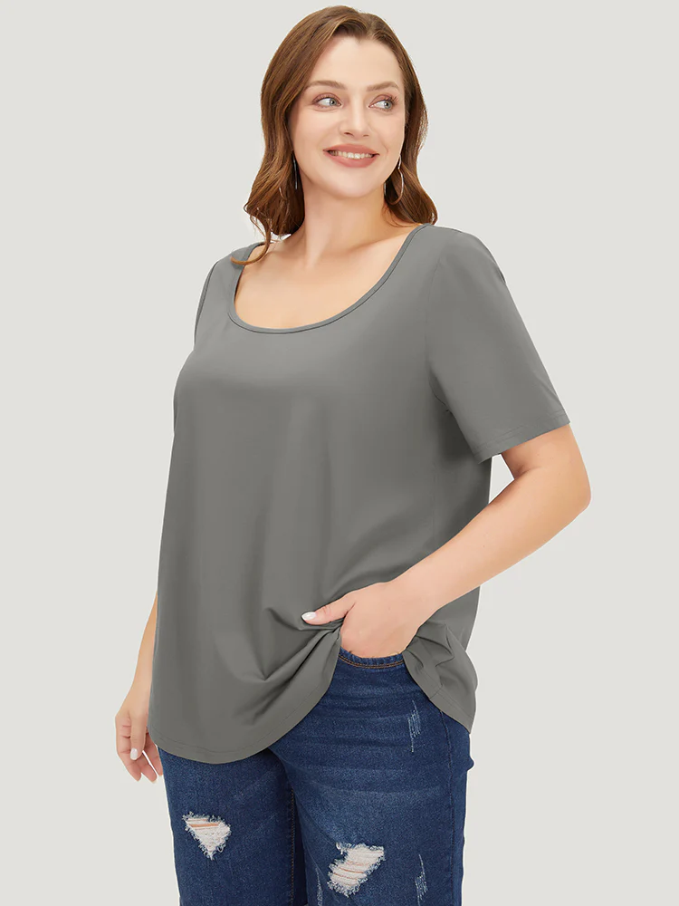 UltraCool Plain Short Sleeve Scoop Neck T-shirt - Image 4